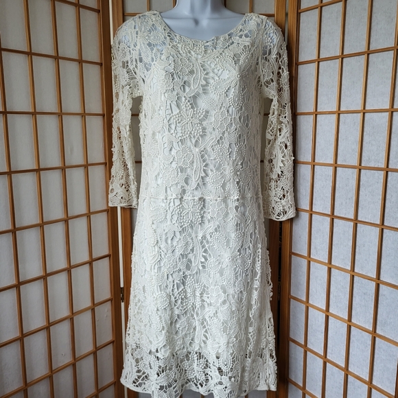 Ralph Lauren Dresses & Skirts - NWT RALPH LAUREN KNEE LENGTH EXCLUSIVE WINTER WHITE CROCHETED COTTON DRESS SMALL